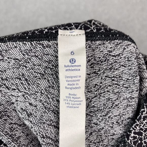 Lululemon Womens 6 Wunder Under Tight in Luon Crackle Jacquard Black White - Picture 8 of 8